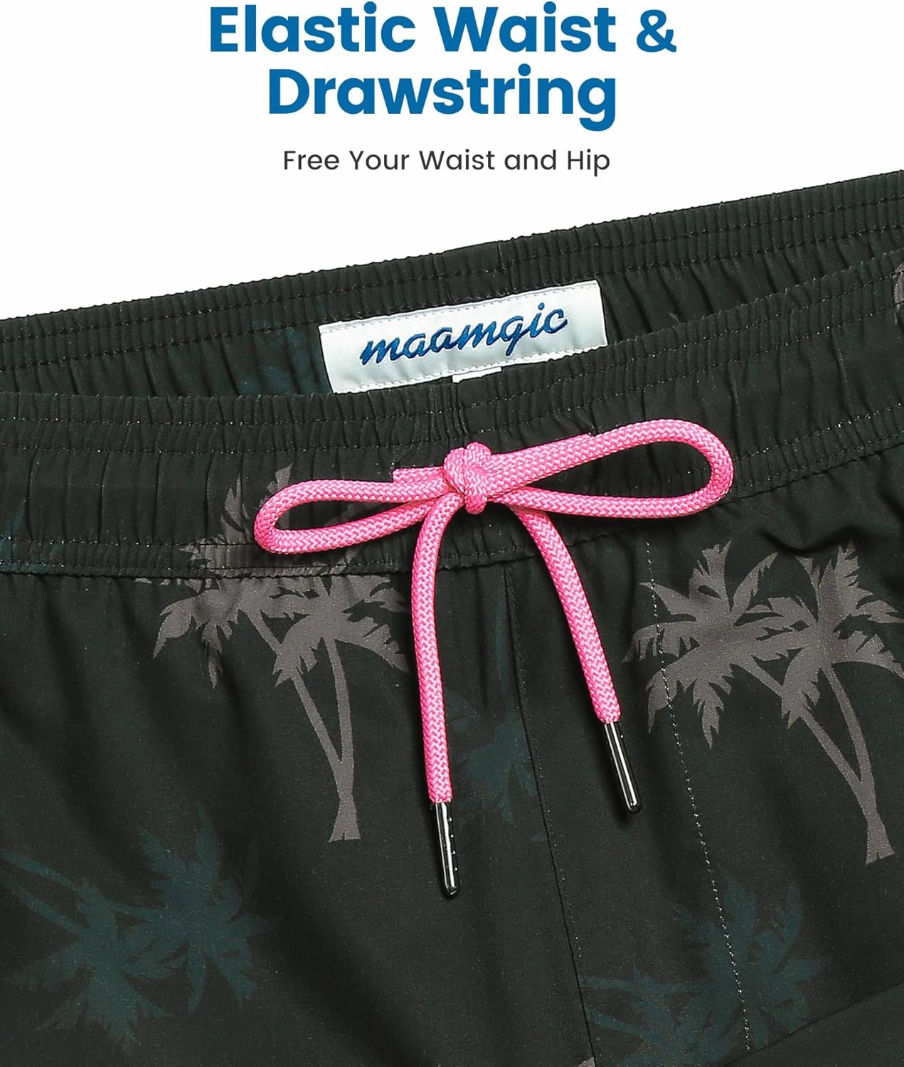 maamgic 5inch Mens Swim Trunks with Compression Liner 2-in-1 Swimming Shorts Stretch Quick Dry with Zipper Pockets