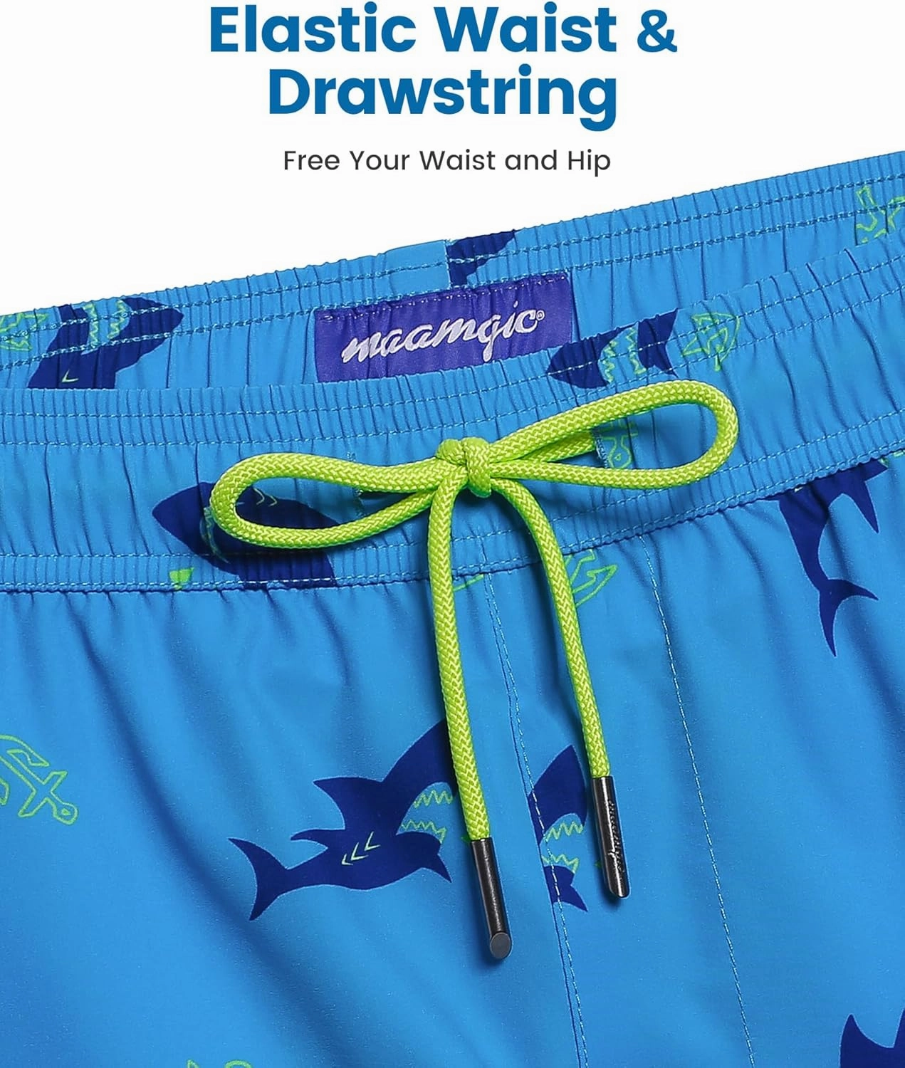 maamgic 5inch Mens Swim Trunks with Compression Liner 2-in-1 Swimming Shorts Stretch Quick Dry with Zipper Pockets