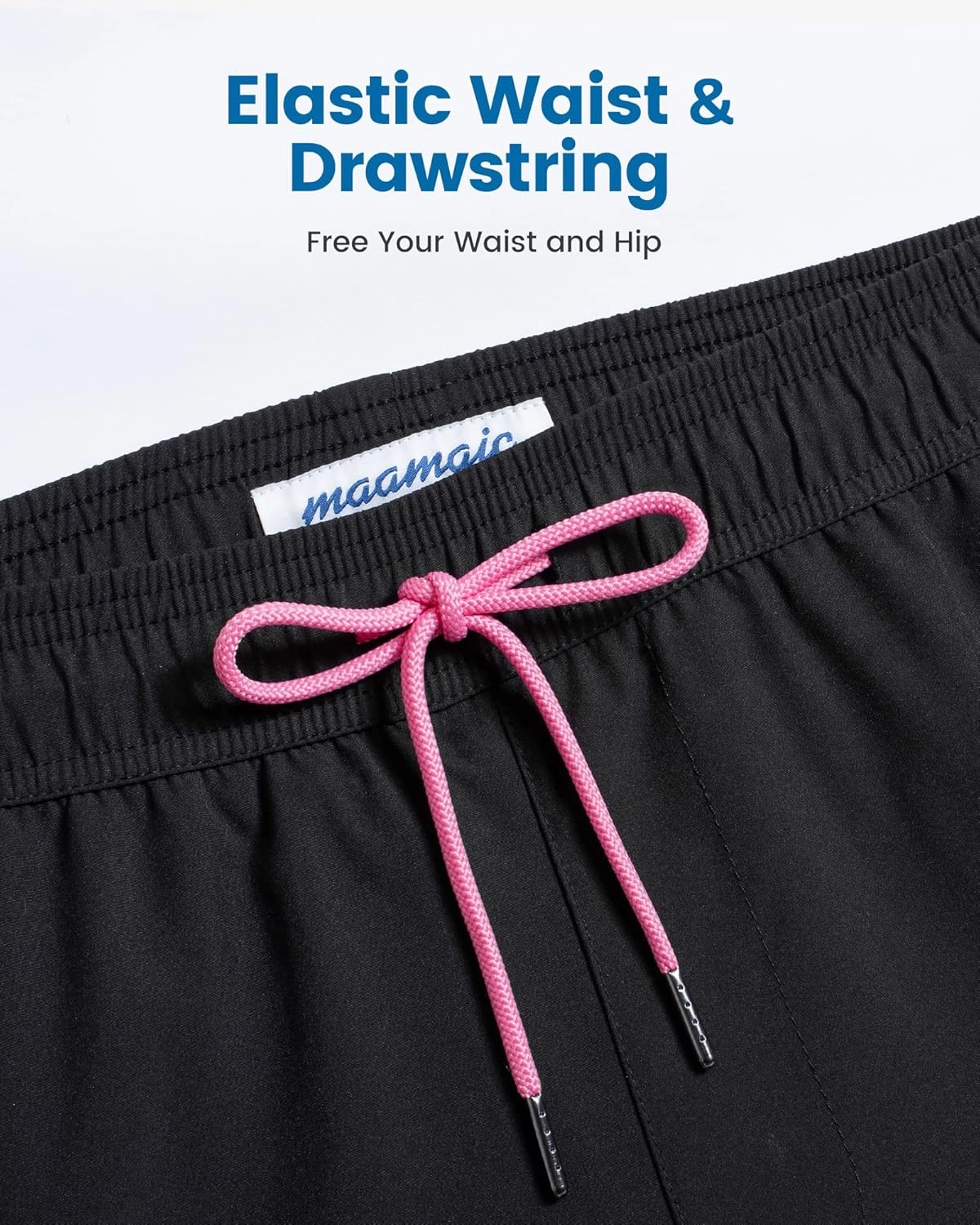 maamgic 5inch Mens Swimming Trunks with Compression Liner 2-in-1 Swim Trunks Stretch Quick Dry Swim Shorts Zipper Pockets