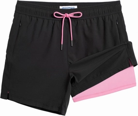 maamgic 5inch Mens Swimming Trunks with Compression Liner 2-in-1 Swim Trunks Stretch Quick Dry Swim Shorts Zipper Pockets