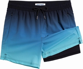 maamgic 5inch Mens Swimming Trunks with Compression Liner 2-in-1 Swim Trunks Stretch Quick Dry Swim Shorts Zipper Pockets