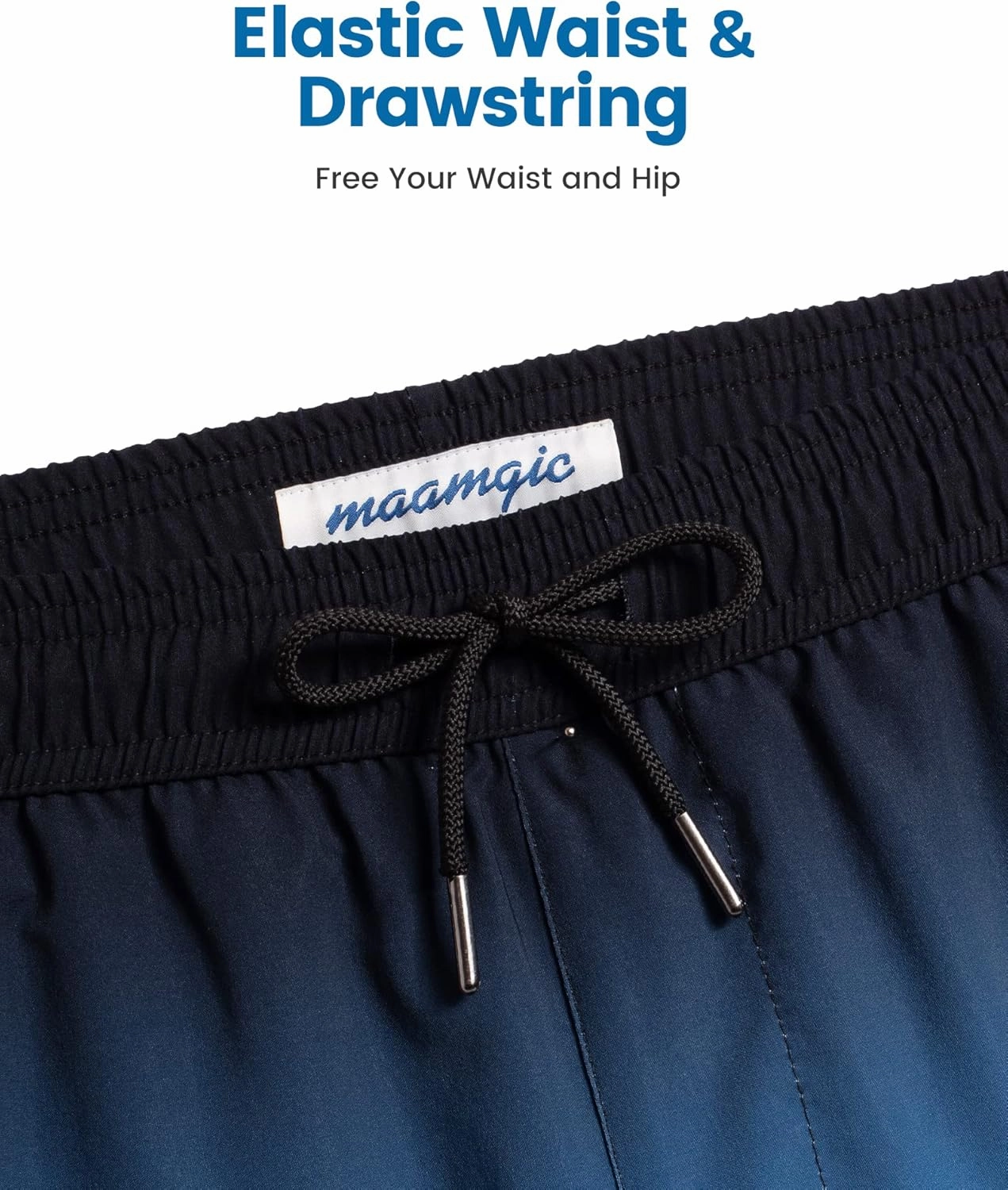 maamgic 5inch Mens Swimming Trunks with Compression Liner 2-in-1 Swim Trunks Stretch Quick Dry Swim Shorts Zipper Pockets