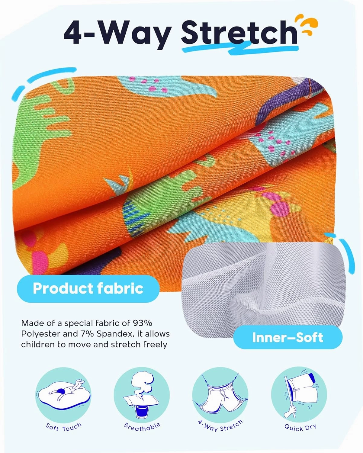 maamgic Boys Swim Trunks Stretch Quick Dry Swim Shorts Kids Bathing Suits Toddler Boy Swimsuit Swimwear
