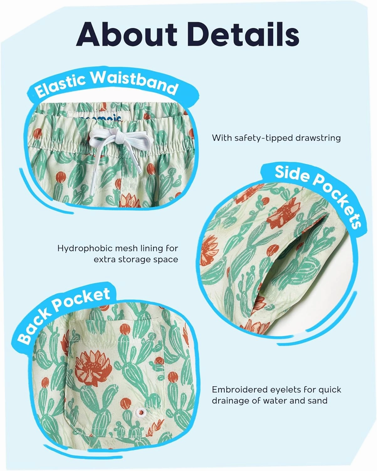 maamgic Boys Swim Trunks Stretch Quick Dry Swim Shorts Kids Bathing Suits Toddler Boy Swimsuit Swimwear