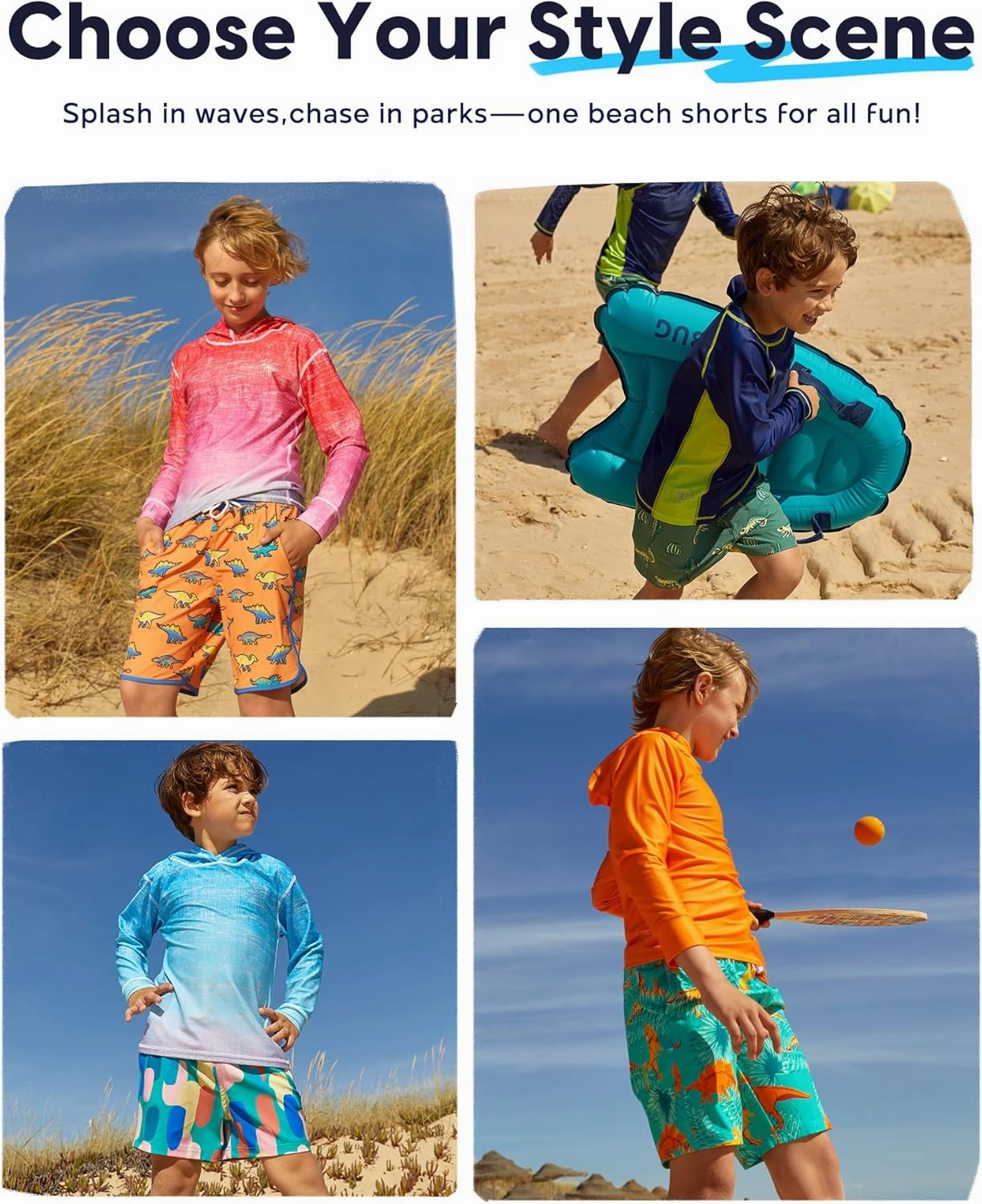 maamgic Boys Swim Trunks Stretch Quick Dry Swim Shorts Kids Bathing Suits Toddler Boy Swimsuit Swimwear
