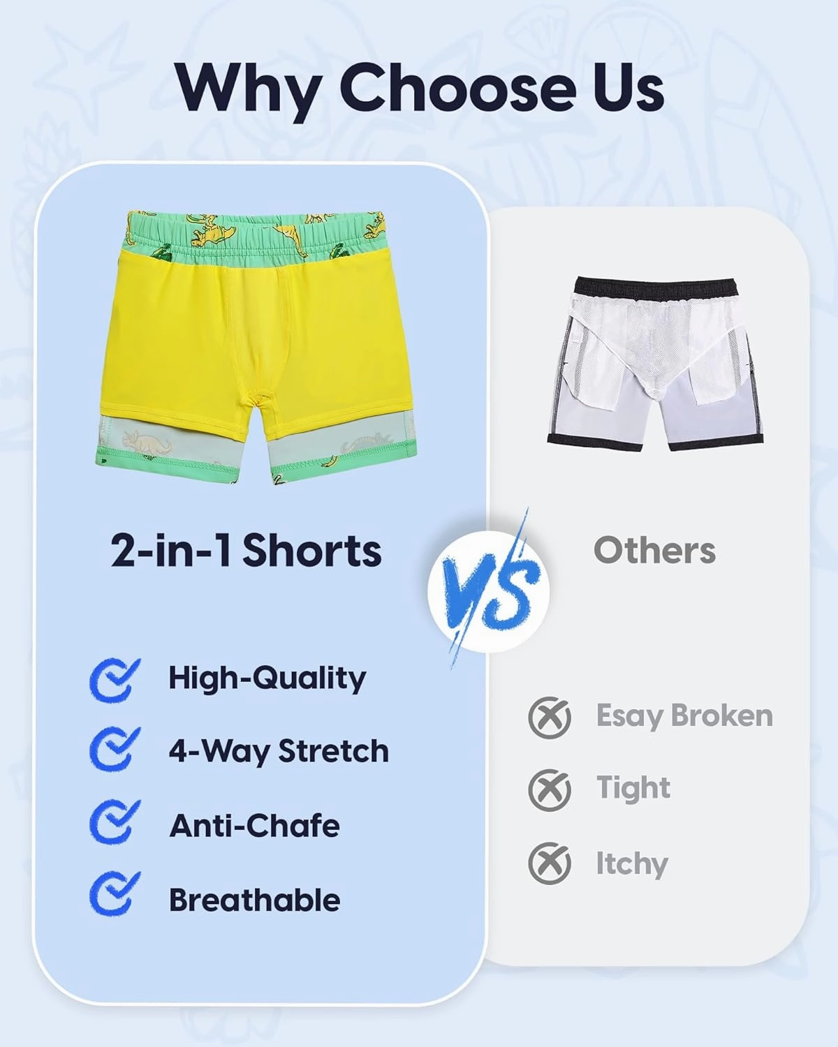 maamgic Boys Swim Trunks with Compression Liner Stretch Boy Swim Shorts Toddler Bathing Suit Swimsuit