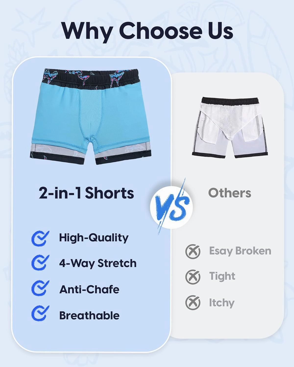 maamgic Boys Swim Trunks with Compression Liner Stretch Boy Swim Shorts Toddler Bathing Suit Swimsuit