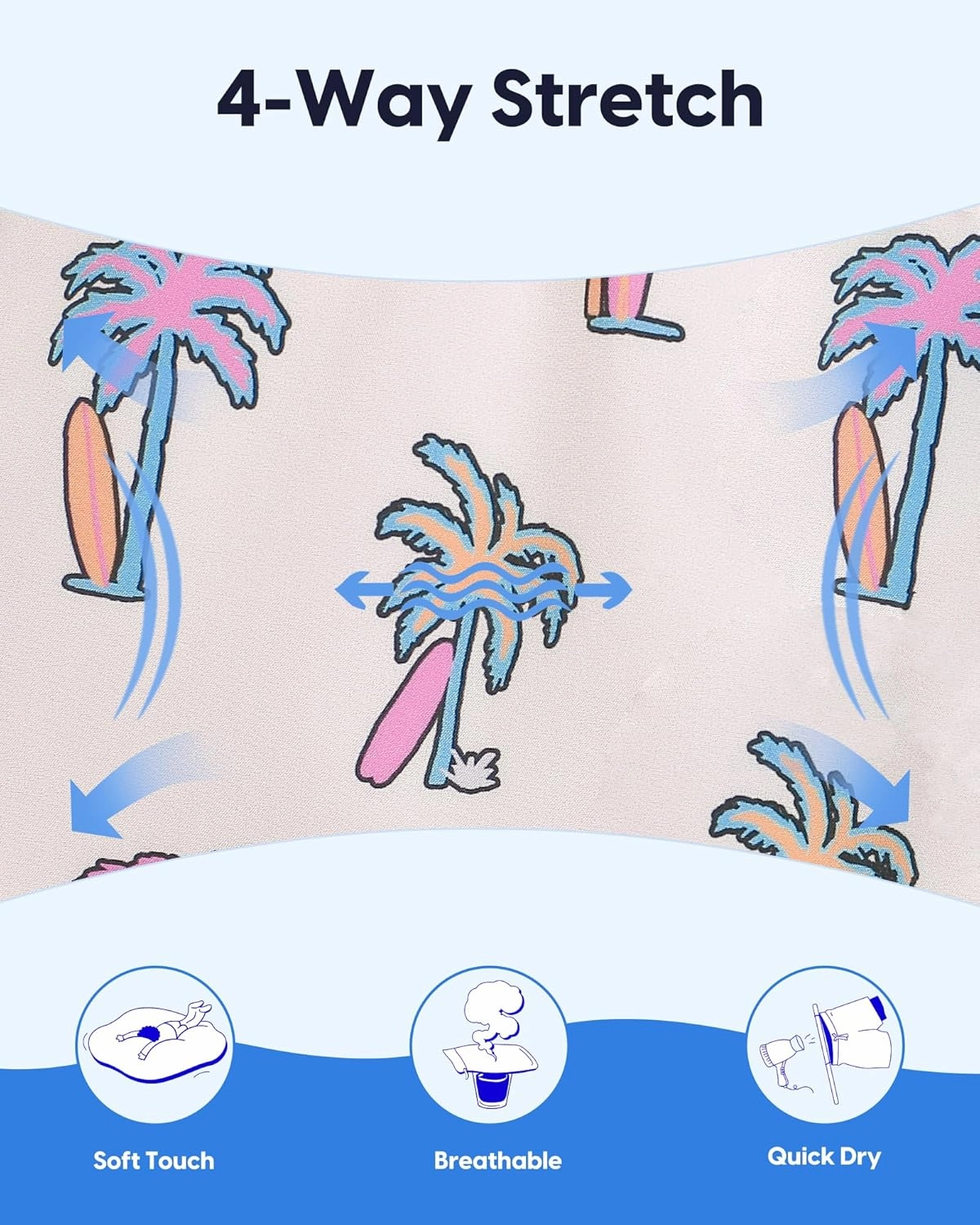 maamgic Boys Swim Trunks with Compression Liner Stretch Boy Swim Shorts Toddler Bathing Suit Swimsuit