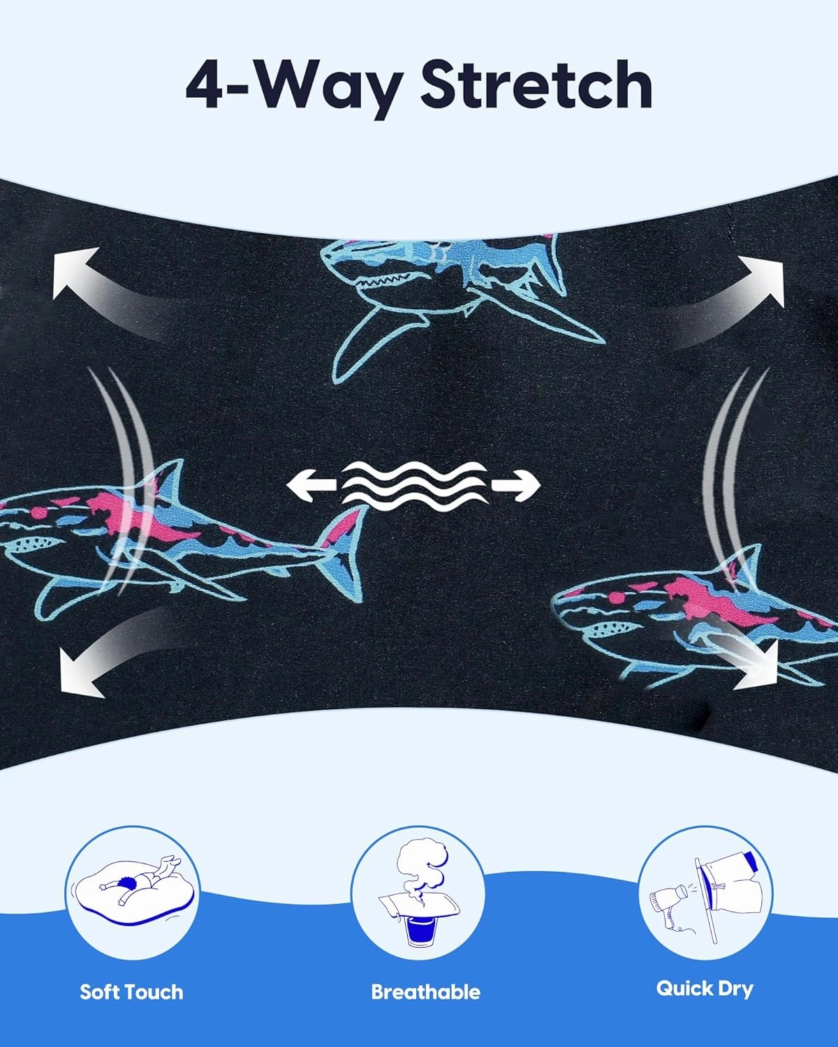 maamgic Boys Swim Trunks with Compression Liner Stretch Boy Swim Shorts Toddler Bathing Suit Swimsuit