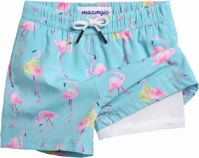 maamgic Boys Swim Trunks with Compression Liner Toddler Stretch Swim Shorts