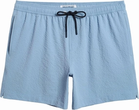 maamgic Men's Swim Trunks 5.5 inch Seersucker Beach Shorts Quick Dry Bathing Suits with Mesh Liner