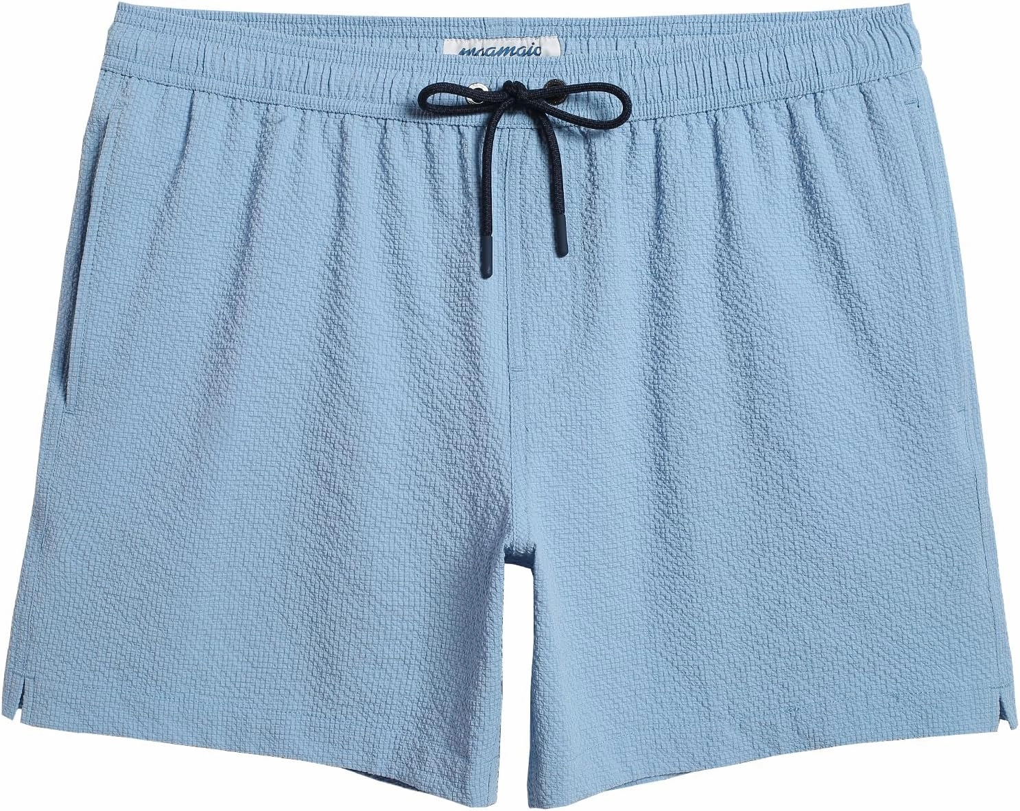 maamgic Men's Swim Trunks 5.5 inch Seersucker Beach Shorts Quick Dry Bathing Suits with Mesh Liner
