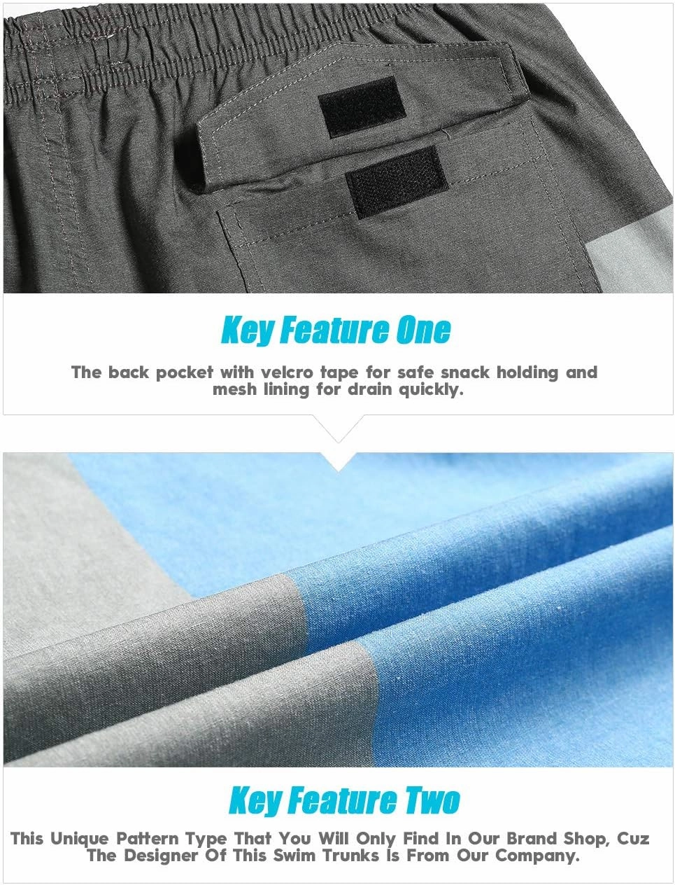 maamgic Mens 7" Stretch Swim Trunks Quick Dry Mesh Lining Swimwear Bathing Suits