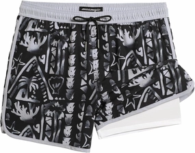 maamgic Mens Short 80s 90s Vintage 5.5" Swim Trunks Swimsuits Board Shorts Compression Liner Quick Dry 2 in 1 Beach Swimwear