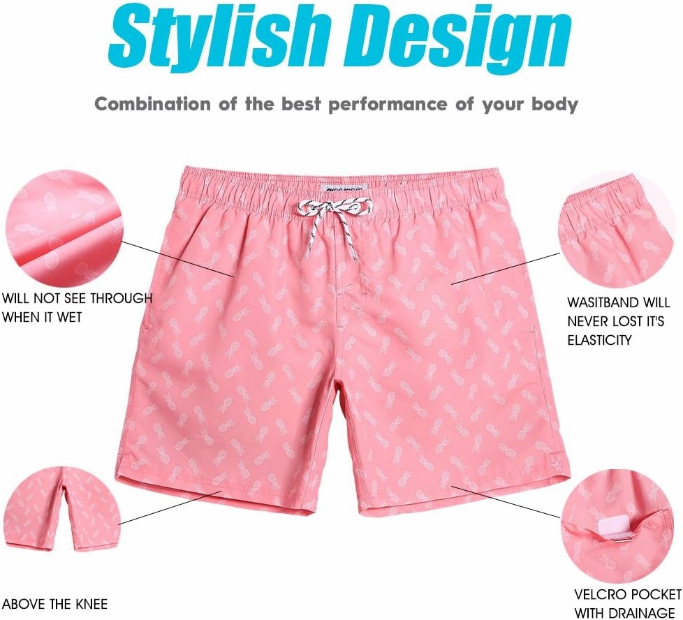 maamgic Mens Slim Fit Swim Shorts Swim Trunks 7 inch Quick Dry Mens Bathing Suits with Mesh Lining