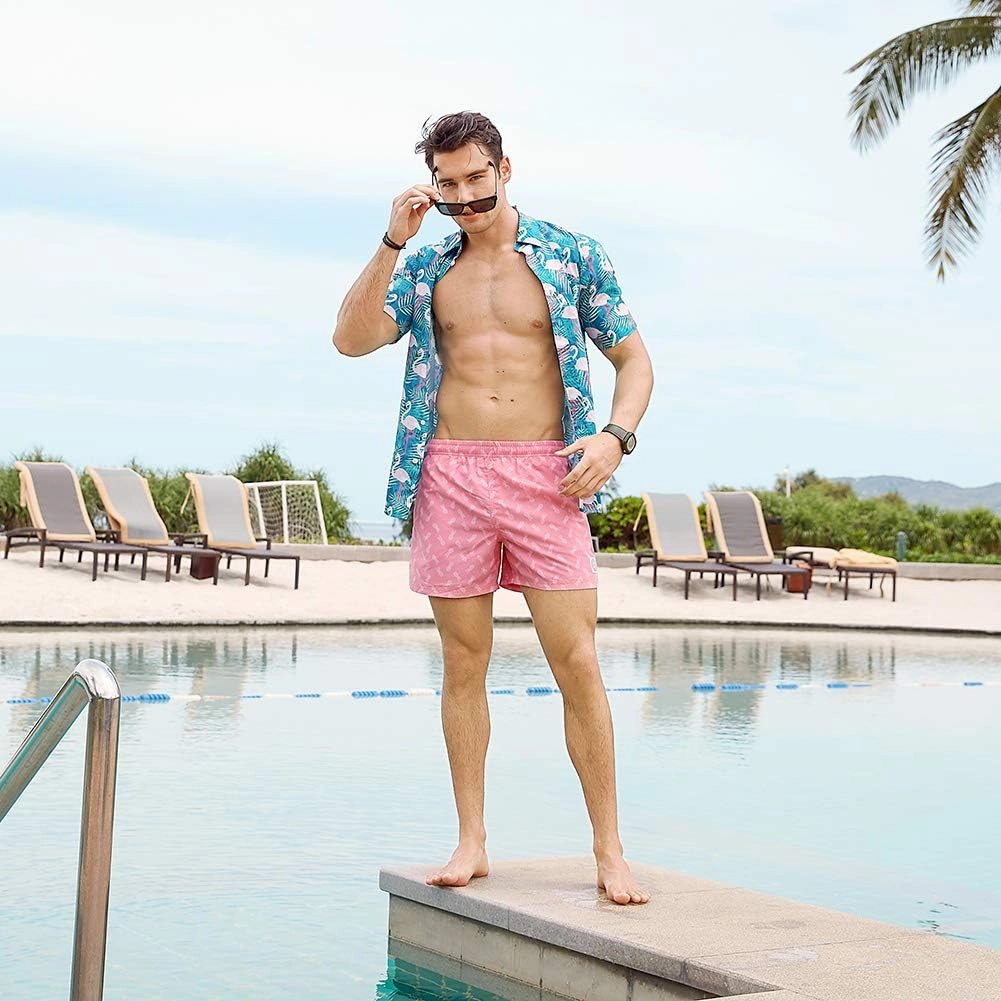maamgic Mens Slim Fit Swim Shorts Swim Trunks 7 inch Quick Dry Mens Bathing Suits with Mesh Lining