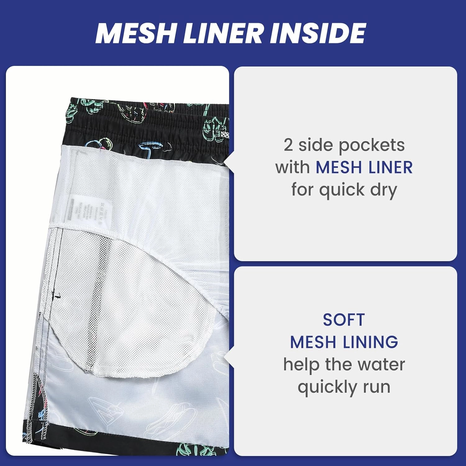 maamgic Mens Swim Trunks 5" Quick Dry Beach Shorts Bathing Suits with Mesh Lining Pockets
