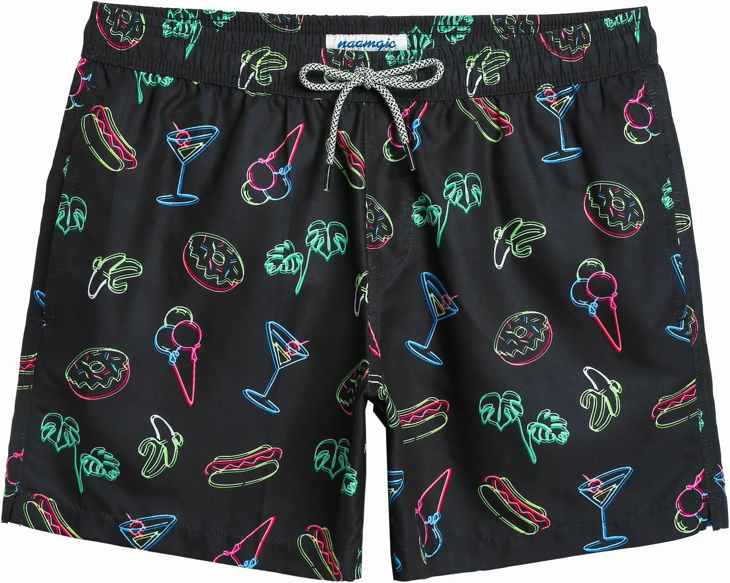 maamgic Mens Swim Trunks 5" Quick Dry Beach Shorts Bathing Suits with Mesh Lining Pockets