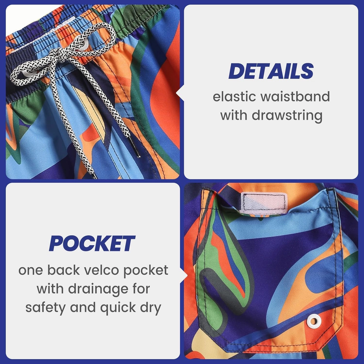 maamgic Mens Swim Trunks 5" Quick Dry Beach Shorts Bathing Suits with Mesh Lining Pockets