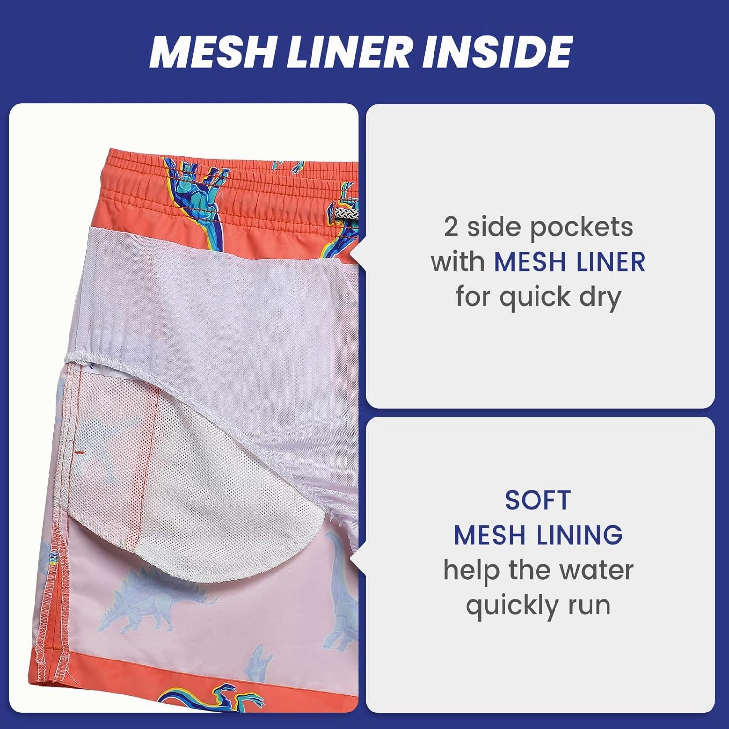 maamgic Mens Swim Trunks 5" Quick Dry Beach Shorts Bathing Suits with Mesh Lining Pockets