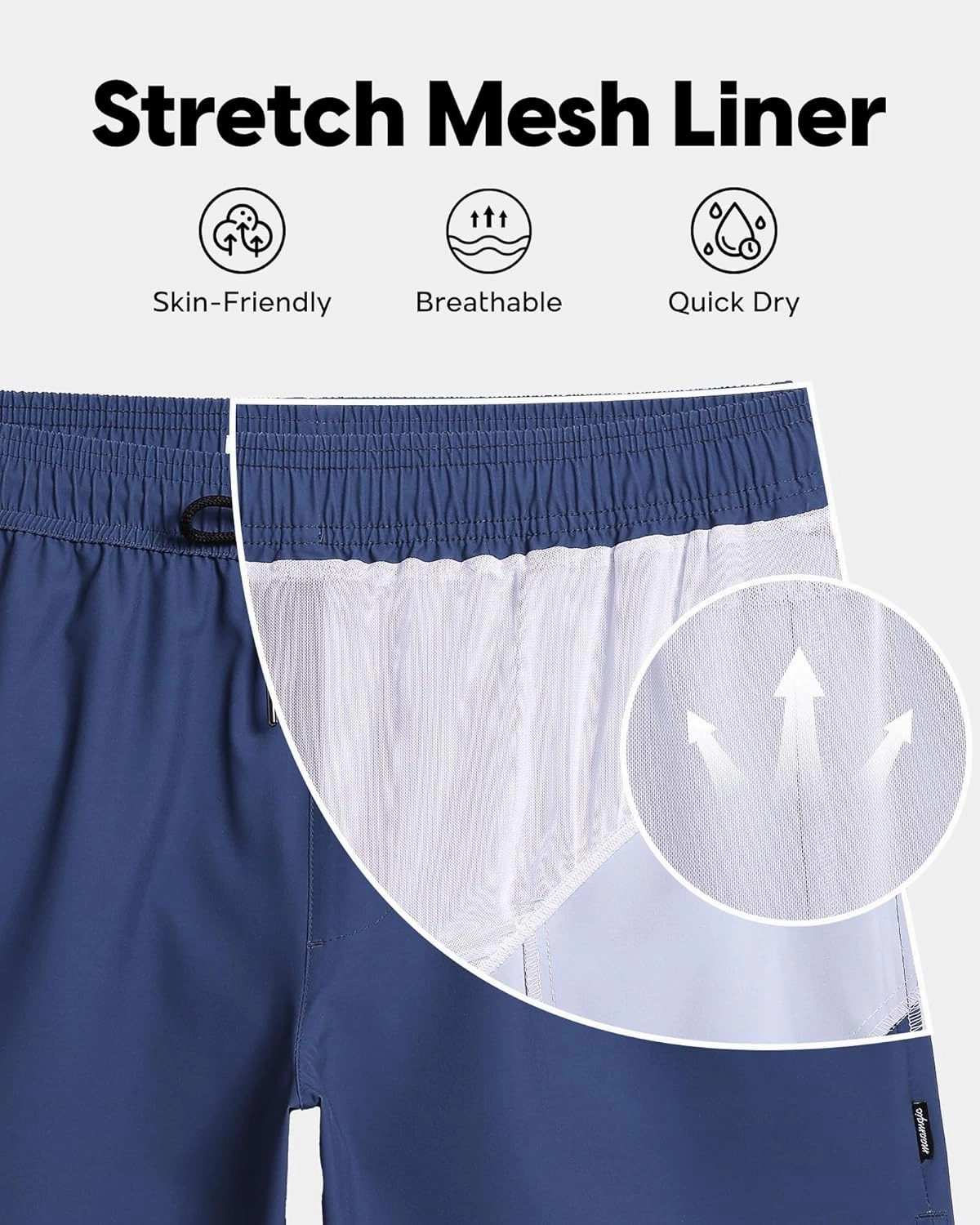 maamgic Mens Swim Trunks 5" Quick Dry Beach Shorts Stretch Swimming Trunks Shorts with Mesh Lining Zip Pockets