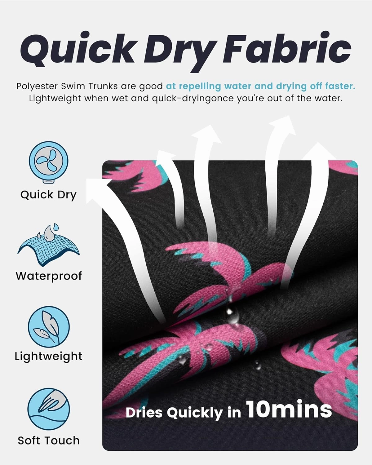 maamgic Mens Swim Trunks Quick Dry Swim Shorts with Mesh Lining Funny Swimwear Bathing Suits 7inch
