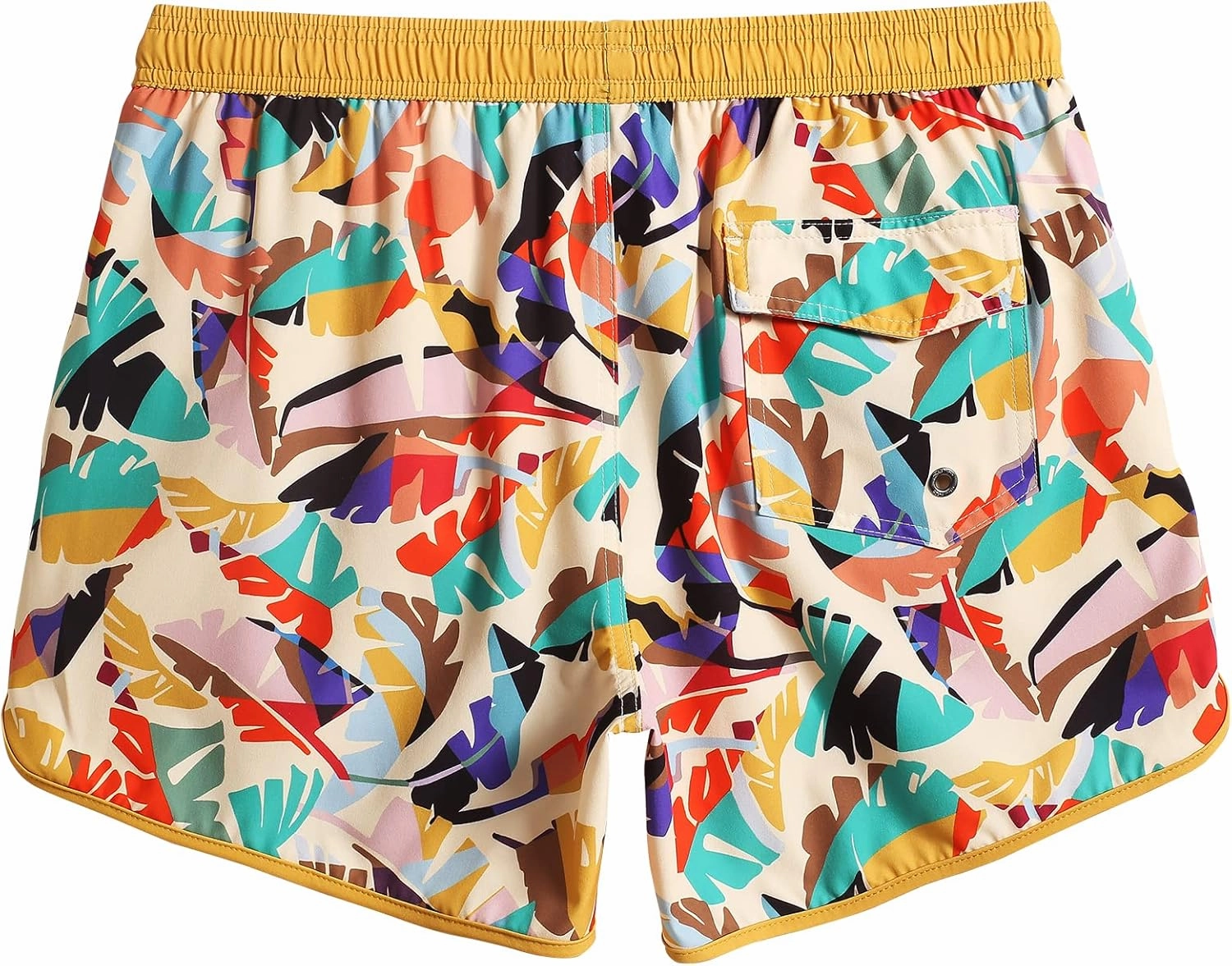 maamgic Mens Swim Trunks Retro Swim Shorts 4 Way Stretch with Mesh Vintage 80s 90s Quick Dry Swimsuits Board Shorts