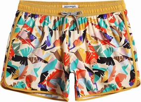 maamgic Mens Swim Trunks Retro Swim Shorts 4 Way Stretch with Mesh Vintage 80s 90s Quick Dry Swimsuits Board Shorts