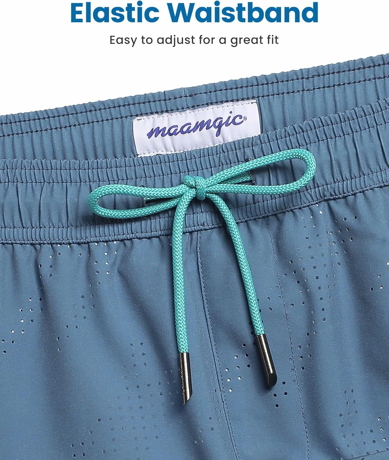 maamgic Mens Swim Trunks with Compression Liner 5 Inch Inseam Quick Dry Board Shorts with Zipper Pockets Swimming Shorts