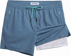 maamgic Mens Swim Trunks with Compression Liner 5 Inch Inseam Quick Dry Board Shorts with Zipper Pockets Swimming Shorts