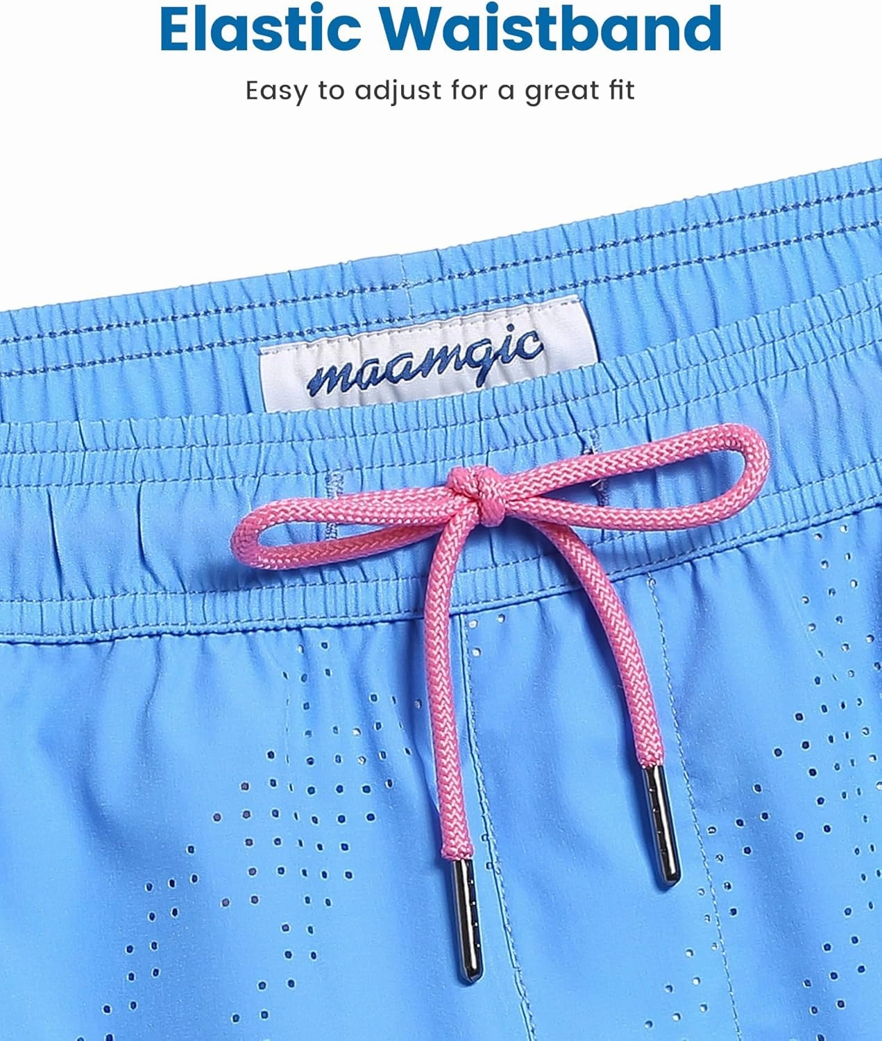 maamgic Mens Swim Trunks with Compression Liner 5 Inch Inseam Quick Dry Board Shorts with Zipper Pockets Swimming Shorts