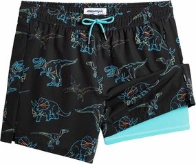 maamgic Mens Swim Trunks with Compression Liner 5" Stretch Beach Shorts Quick Dry with Zipper Pockets No-Chafing Board Shorts