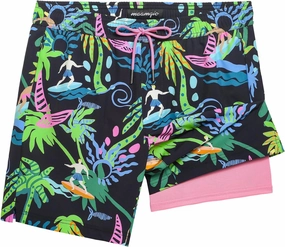 maamgic Mens Swim Trunks with Compression Liner 7" Bathing Suit Quick Dry Swimming Trunks for Men with Zipper Pockets