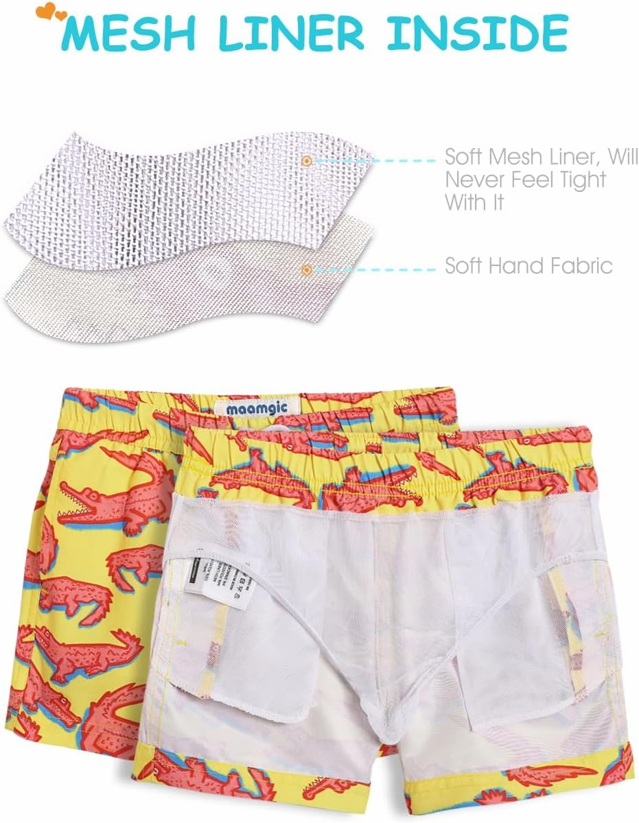 maamgic Swim Trunks Boys Toddler Bathing Suits for Kids Swimwear Baby Boy Swimsuit Boys Swim Shorts