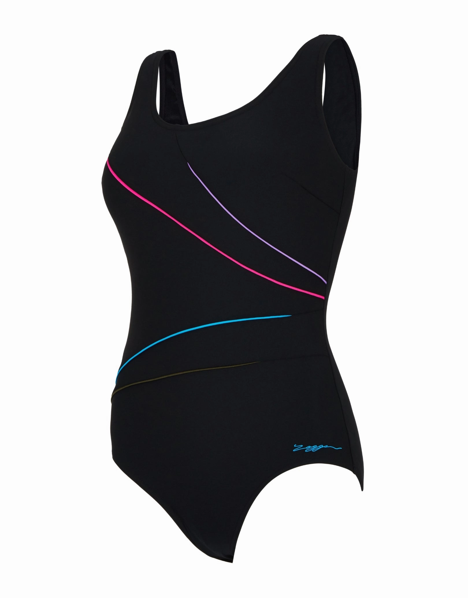 Macmasters Scoopback Swimsuit - Black/Multicolour