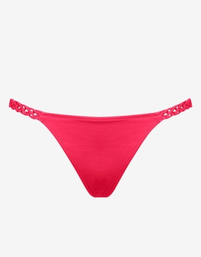 Macrame Love Bikini Pant - Luscious Red