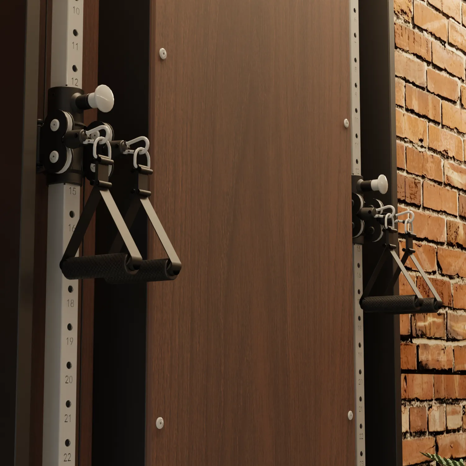 Flow 6 Walnut - Wall Mounted Functional Trainer, Non Electric Treadmill, Storage, Best treadmill under $500