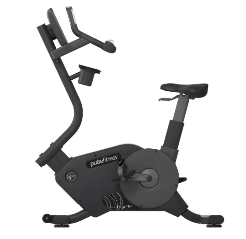 Refurbished Pulse Fitness U-Cycle 240G  Upright Cycle with 7" Cardio Console, Sports bras high impact, Power rack squat rack, Parallettes for calisthenics