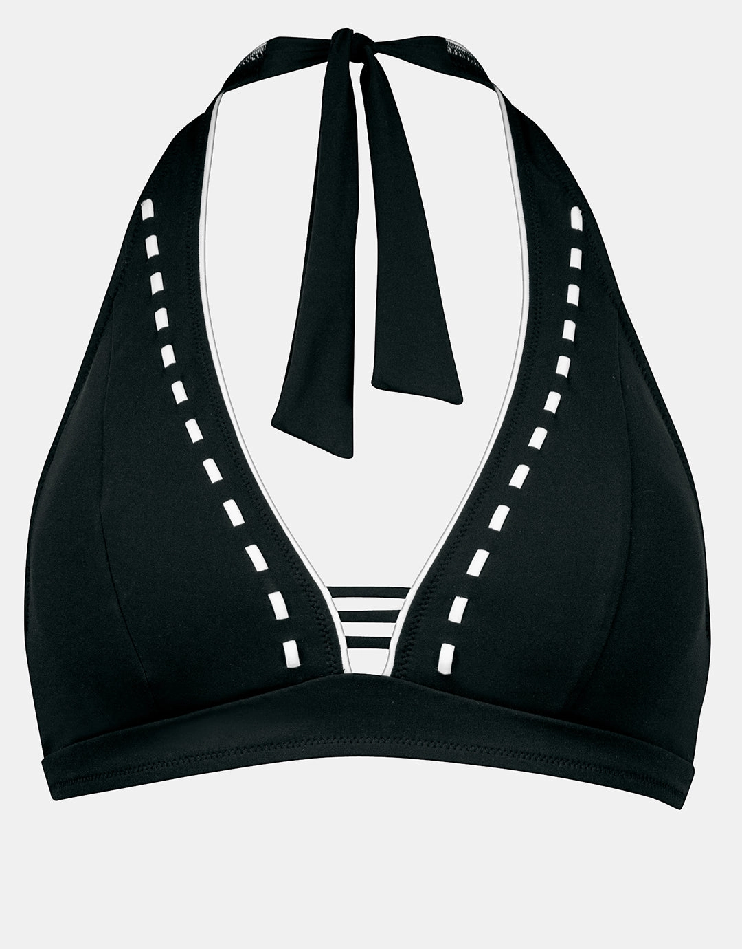 Marine Mindset Halter Bikini Top - Black and White