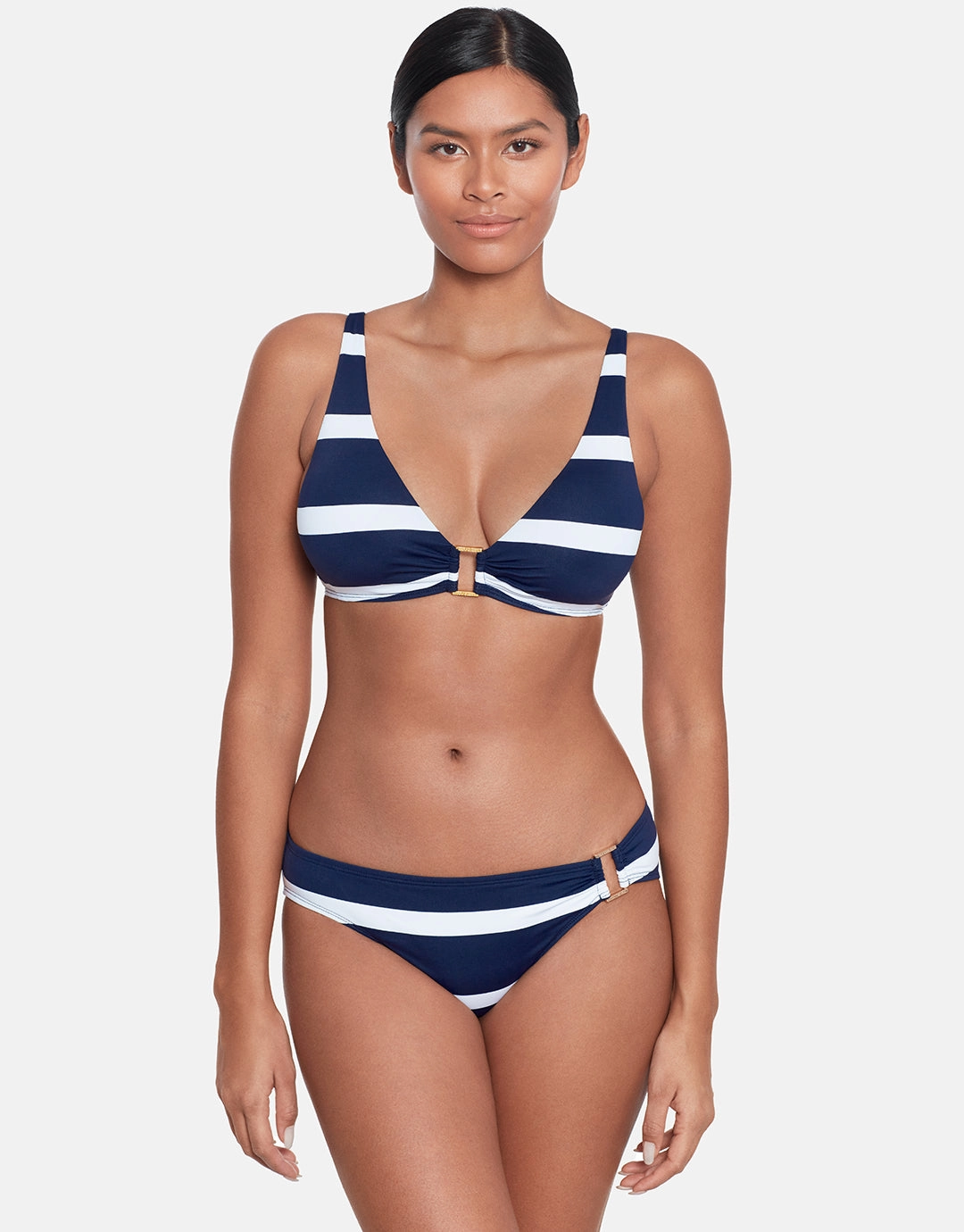 Mariner Stripe Ring Hipster Bikini Pant - Navy and White