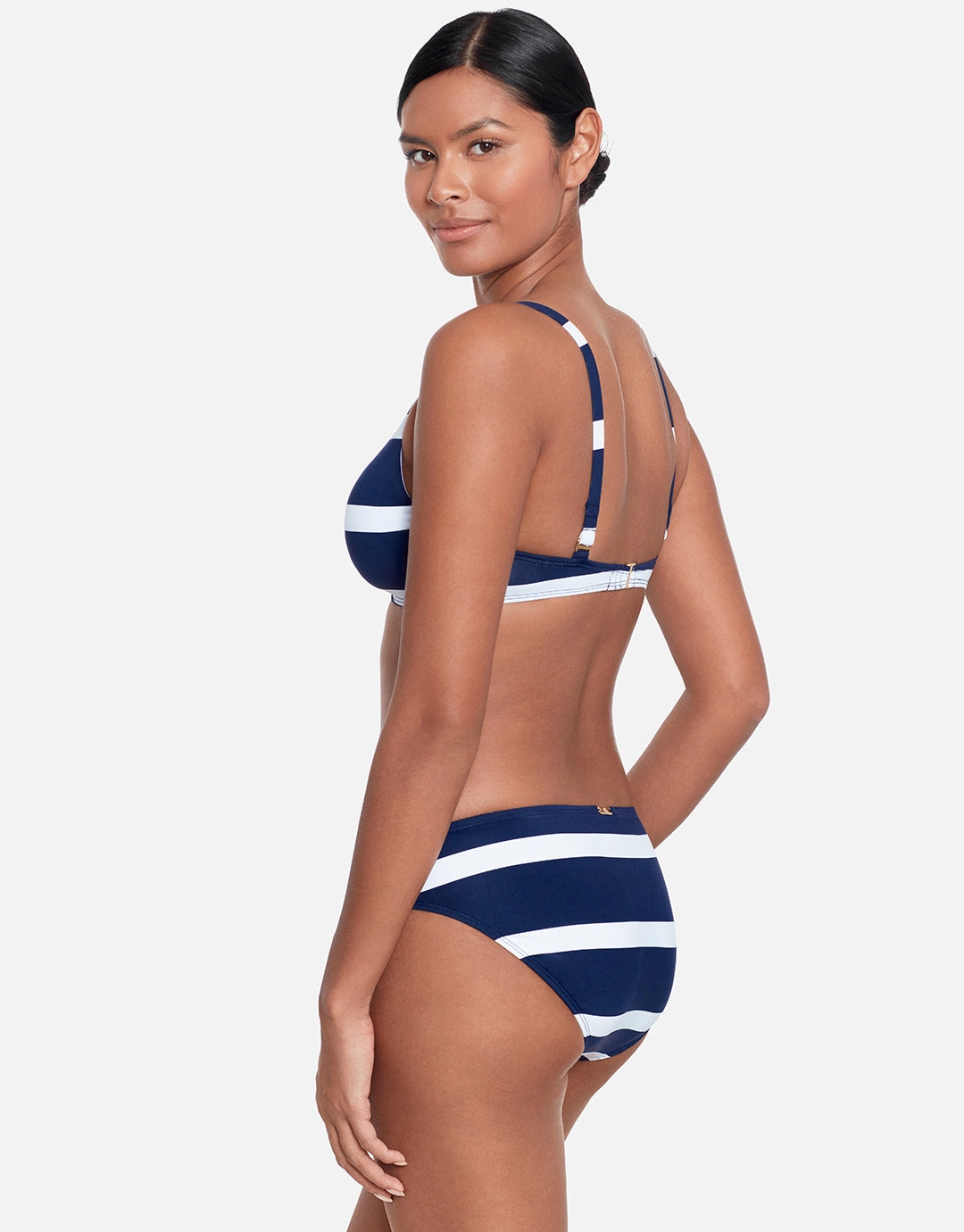 Mariner Stripe Ring Hipster Bikini Pant - Navy and White