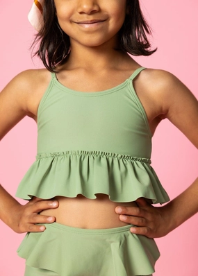 Meadow Green | Mini Peplum Top