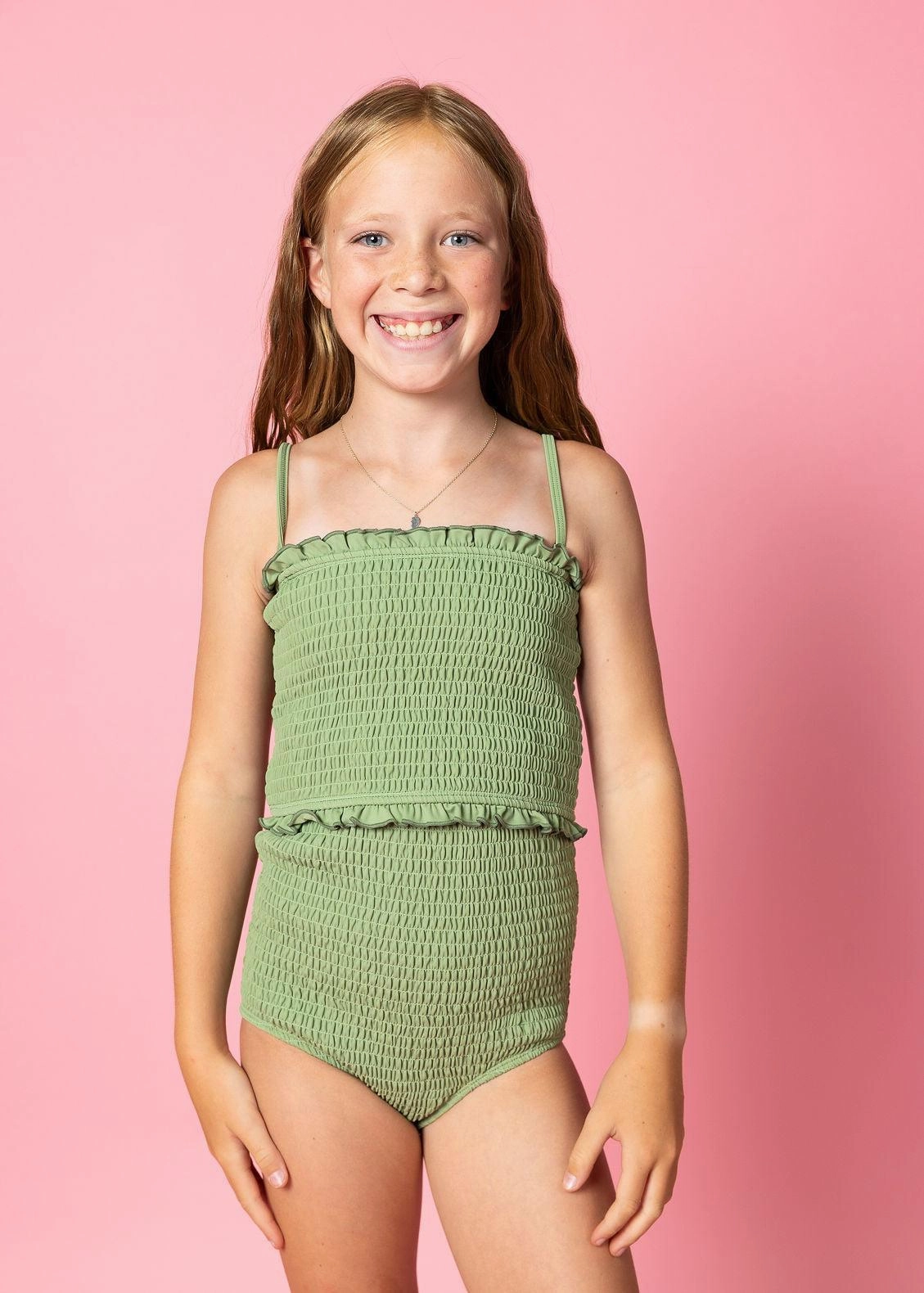 Meadow Green | Youth Bandeau Top