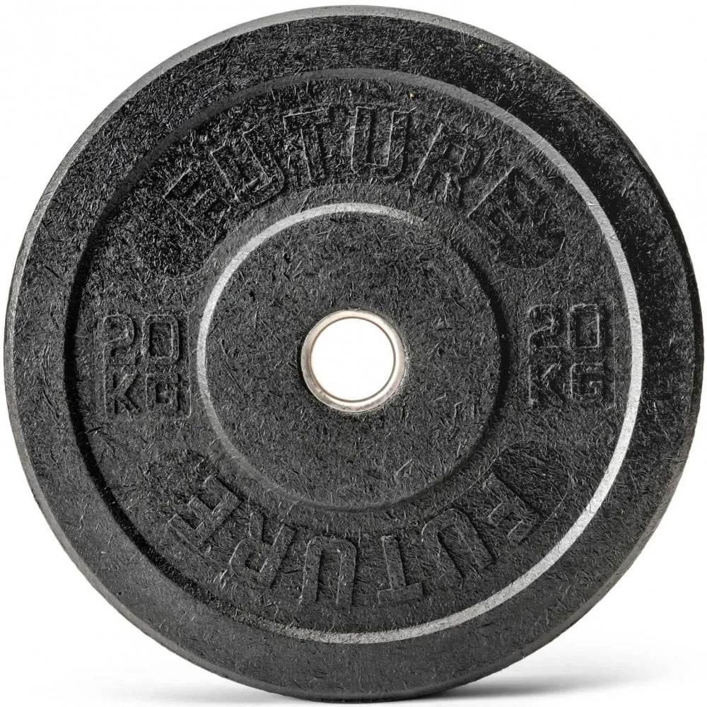 Future Hi-Temp Black Rubber Olympic Bumper Plate Set 150kg, Yoga Mats