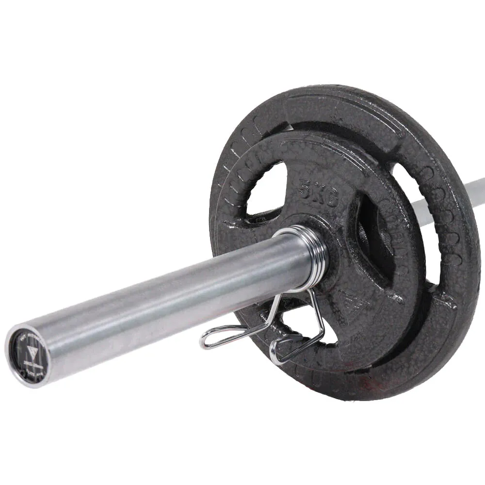Hit Fitness 50kg Core Weight Set | Cast Iron Discs and Barbell, Strength Accessories, Knee brace for running