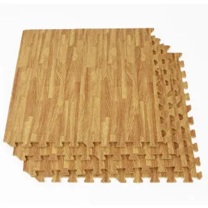Meet Your Match Hit Fitness Wood Effect Interlocking Mat 4 Piece | 60 cm2 x 1 cm Todays Pick, Leg Machines, Studio Bikes