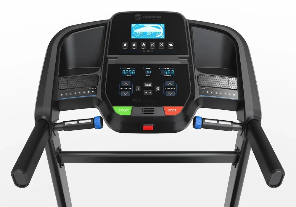 Horizon T202 Treadmill, Portable pull up station, Manual treadmill, Fixed Barbell Set
