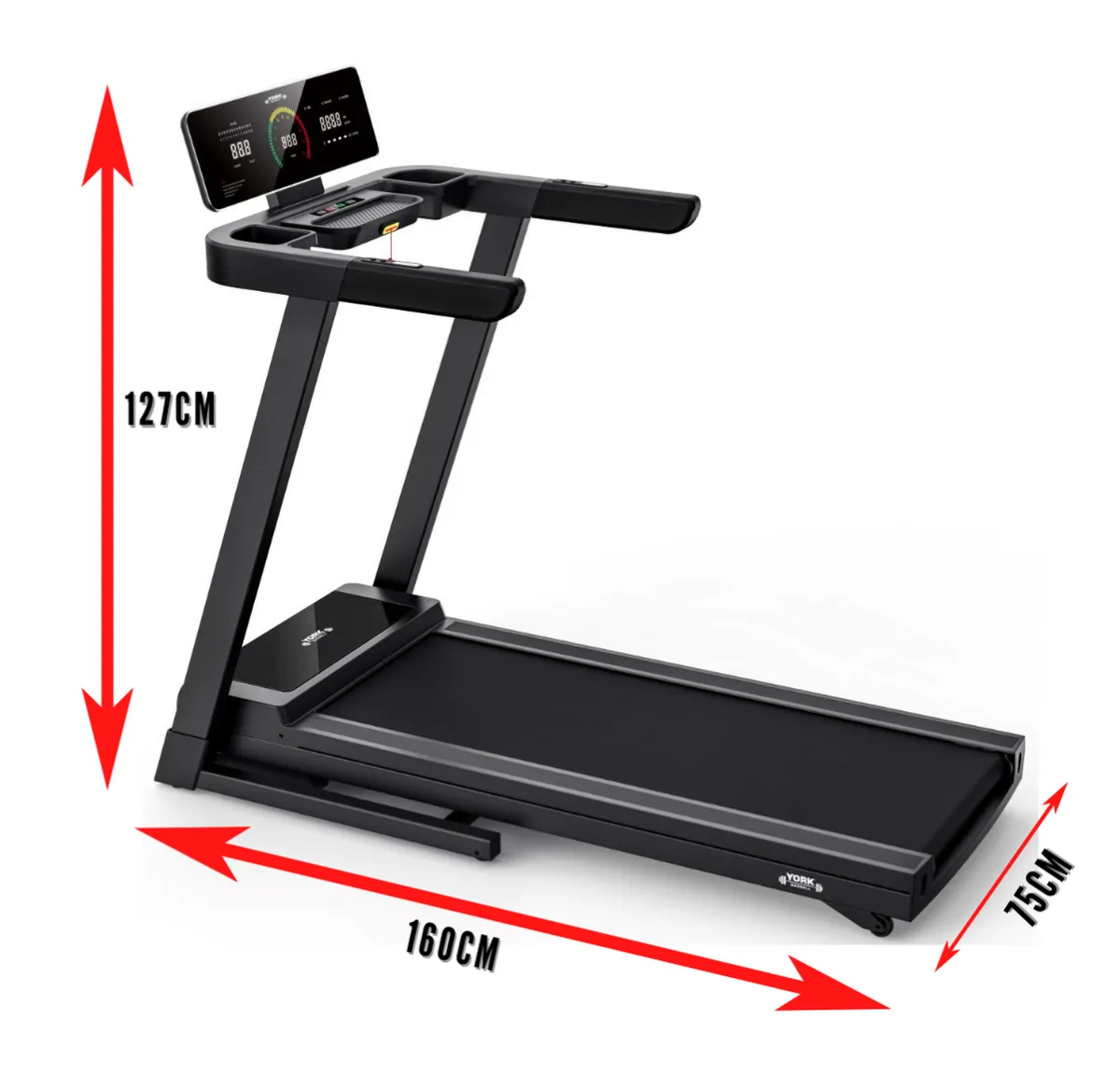 York Barbell HT5 Folding Treadmill, Compression Boots