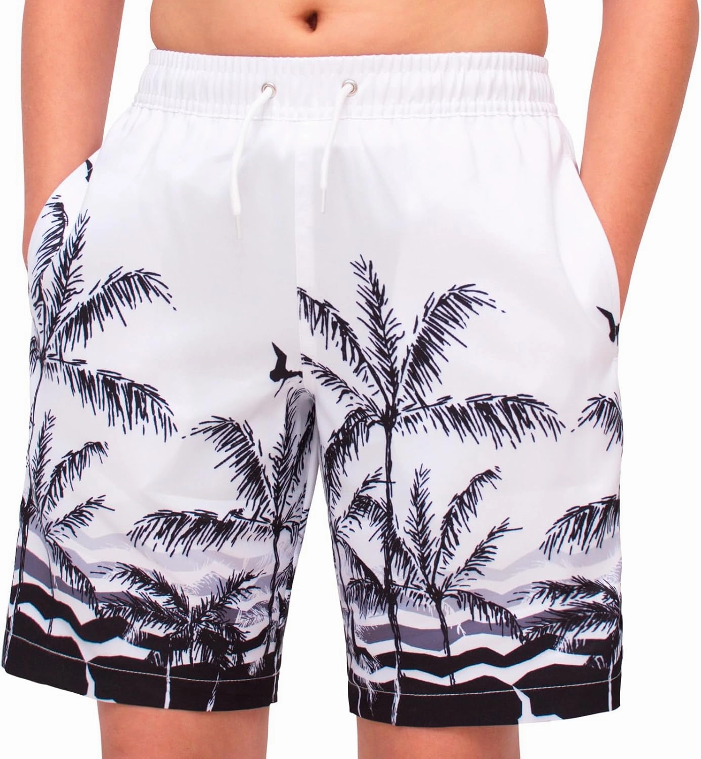 MEILONGER Boys Swim Trunks 2 in 1 Bathing Suits for Kids Quick Dry Board Shorts Swimming Swimwear with Compression Liner