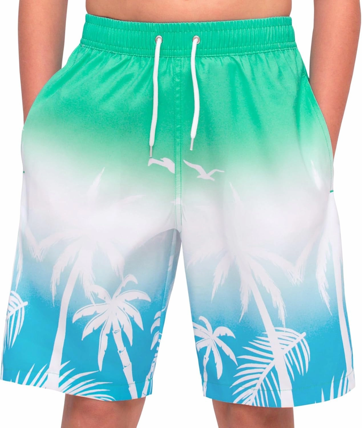 MEILONGER Boys Swim Trunks 2 in 1 Bathing Suits for Kids Quick Dry Board Shorts Swimming Swimwear with Compression Liner